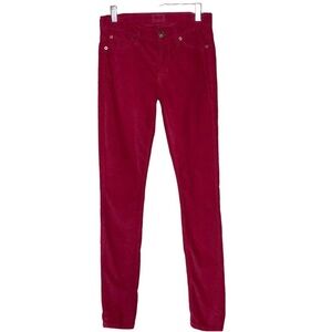 Hudson Red Velvet Skinny Jeans